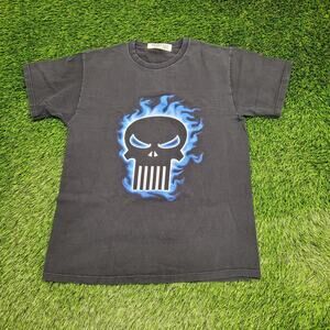 Flaming Skull Shirt Medium 21x27 Black